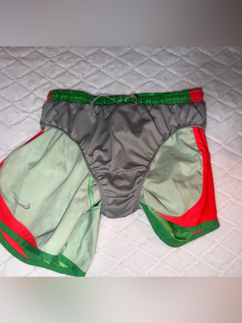 Nike Green and coral Athletic Running Shorts - Picture 7 of 8